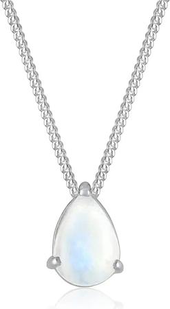 Elli Kette mit Anhänger Tropfen Mondstein