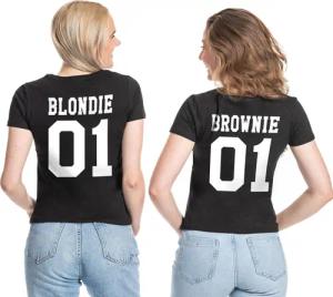 Couples Shop Print-Shirt Blondie & Brownie