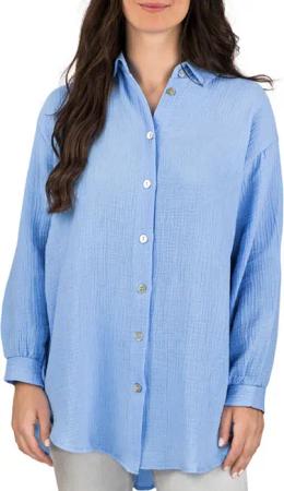 DENIMFY Hemdbluse Damen Bluse DFMathilda Oversize