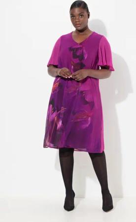 Ulla Popken Abendkleid Kleid Blüten A-Linie