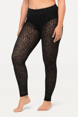 Ulla Popken Feinstrumpfhose Strumpf-Leggings Mesh Leomuster
