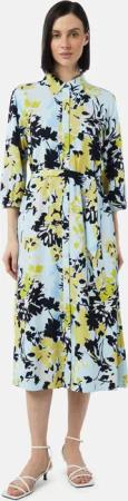 Comma Maxikleid Hemdblusenkleid in Midilänge mit
