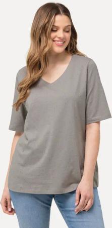 Ulla Popken T-Shirt T-Shirt Noppen V-Ausschnitt