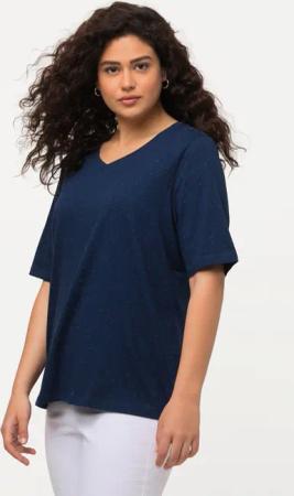 Ulla Popken T-Shirt T-Shirt Noppen V-Ausschnitt