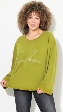 Ulla Popken Sweatshirt Sweatshirt Stickerei Rundhals