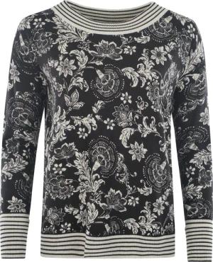 Hajo Rundhalspullover Damen Pullover mit zweifarbigem