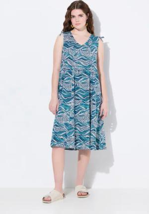 Ulla Popken Jerseykleid Midikleid Jersey Wellen