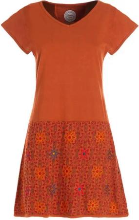 Vishes Tunikakleid Damen Sommerkleid Kurzarm Blumen-Kleid