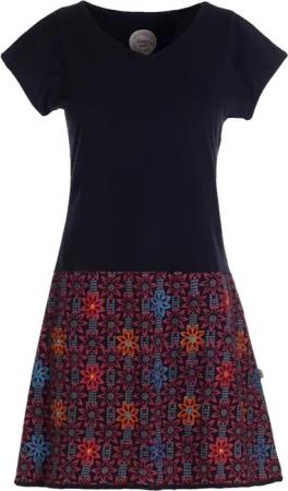 Vishes Tunikakleid Damen Sommerkleid Kurzarm Blumen-Kleid