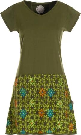 Vishes Tunikakleid Damen Sommerkleid Kurzarm Blumen-Kleid