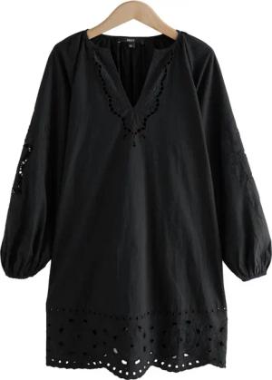 Next Minikleid Langärmeliges Kleid mit Lochspitze