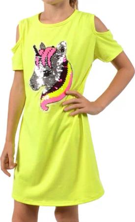 KMISSO Paillettenkleid Mädchen Kleid Wende Pailletten