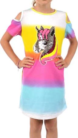 KMISSO Paillettenkleid Mädchen Kleid Wende Pailletten