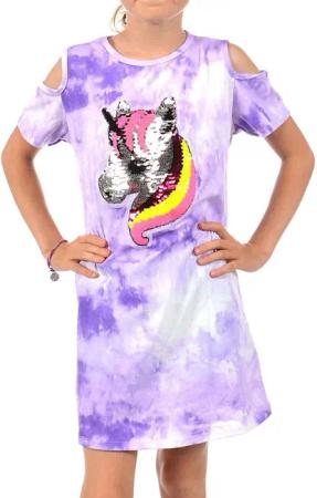 KMISSO Paillettenkleid Mädchen Kleid Wende Pailletten