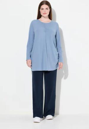 Ulla Popken Longshirt Longshirt drapiert Rundhals