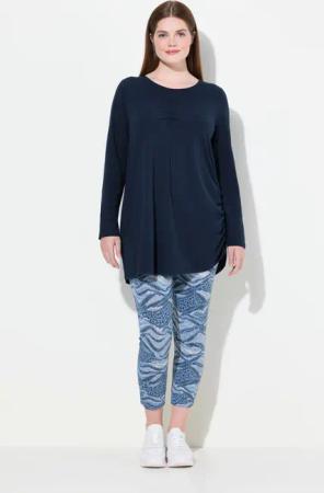 Ulla Popken Longshirt Longshirt drapiert Rundhals