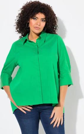 Ulla Popken Hemdbluse Hemdbluse Rückenfalte A-Linie