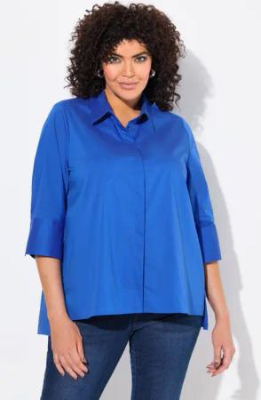 Ulla Popken Hemdbluse Hemdbluse Rückenfalte A-Linie