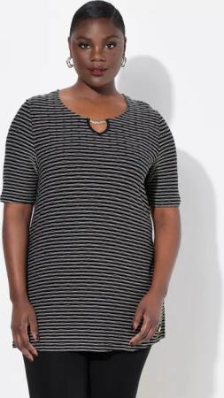 Ulla Popken T-Shirt T-Shirt Metallspange Classic