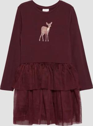 s.Oliver Minikleid Volantkleid mit Glitzerprint Layering