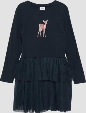 s.Oliver Minikleid Volantkleid mit Glitzerprint Layering