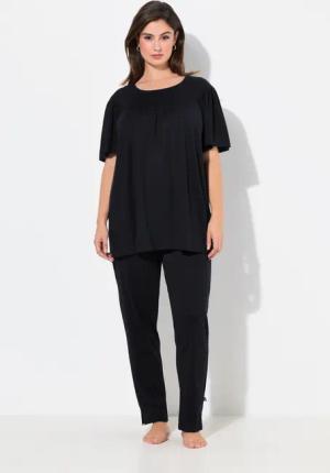 Ulla Popken Pyjama Pyjama Rundhals Flügel-Halbarm