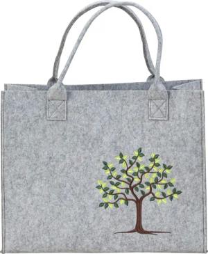 MF Einkaufsshopper Filztasche Grau mit Lebensbaum