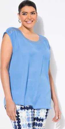 Ulla Popken T-Shirt Shirt Ziersteine Rundhals