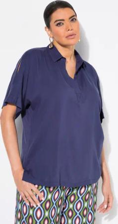 Ulla Popken Tunika Bluse Schulterschlitz Oversized