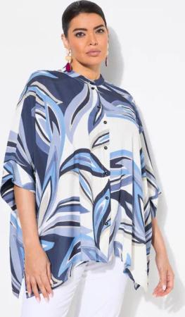 Ulla Popken Hemdbluse Bluse Blätter Oversized