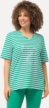 Ulla Popken T-Shirt Shirt Ringel Metallic-Tier