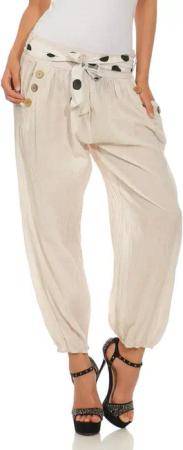 Mississhop Haremshose Leichte Baumwollhose einfarbige Hose