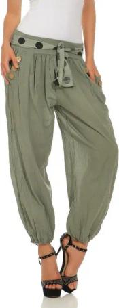 Mississhop Haremshose Leichte Baumwollhose einfarbige Hose