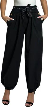 Mississhop Haremshose Leichte Baumwollhose einfarbige Hose
