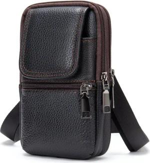 YUBRO-STUDIO Schultertasche Herren Leder Umhängetasche Mehrfach-Taschen