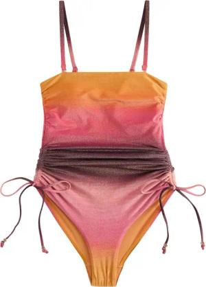 Next Badeanzug Bauchformender Bandeau-Badeanzug mit Beinrüschen
