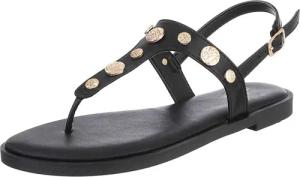 Ital-Design Elegante Sandalen mit goldenen Details