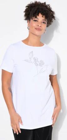 MIAMODA T-Shirt T-Shirt Ziersteinchen-Blume Halbarm