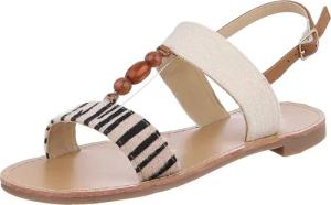 Ital-Design Modische Damen Sandalen mit Holzperlen
