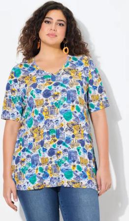 Ulla Popken T-Shirt T-Shirt Urlaubsmotive A-Linie