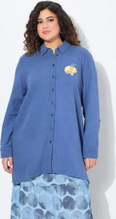 Ulla Popken Hemdbluse Bluse A-Linie Musselin