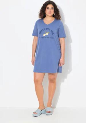 Ulla Popken Jerseykleid Jerseykleid Zitronen A-Linie