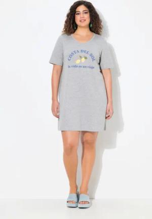 Ulla Popken Jerseykleid Jerseykleid Zitronen A-Linie