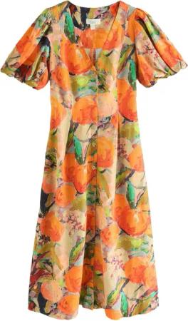 Next Midikleid Durchgeknöpftes Midikleid mit Leinen