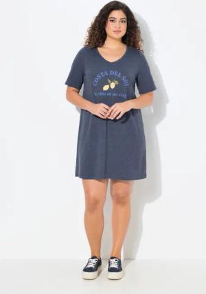 Ulla Popken Jerseykleid Jerseykleid Zitronen A-Linie