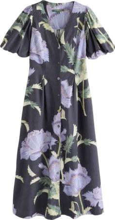 Next Midikleid Durchgeknöpftes Midikleid mit Leinen