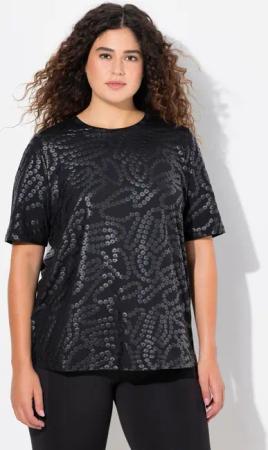 Ulla Popken T-Shirt Funktionsshirt Paillettendruck Rundhals
