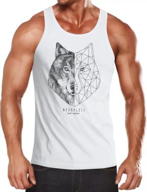 Neverless Tanktop Herren Tank-Top Wolf Polygon