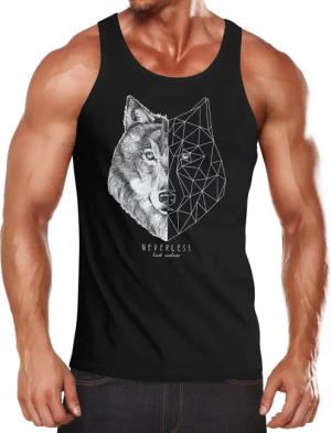 Neverless Tanktop Herren Tank-Top Wolf Polygon