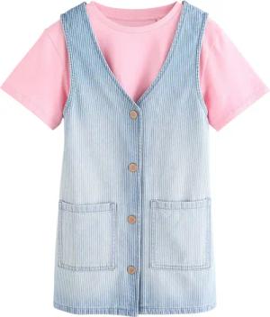 Next Jeanskleid Jeanslatzkleid und T-Shirt aus